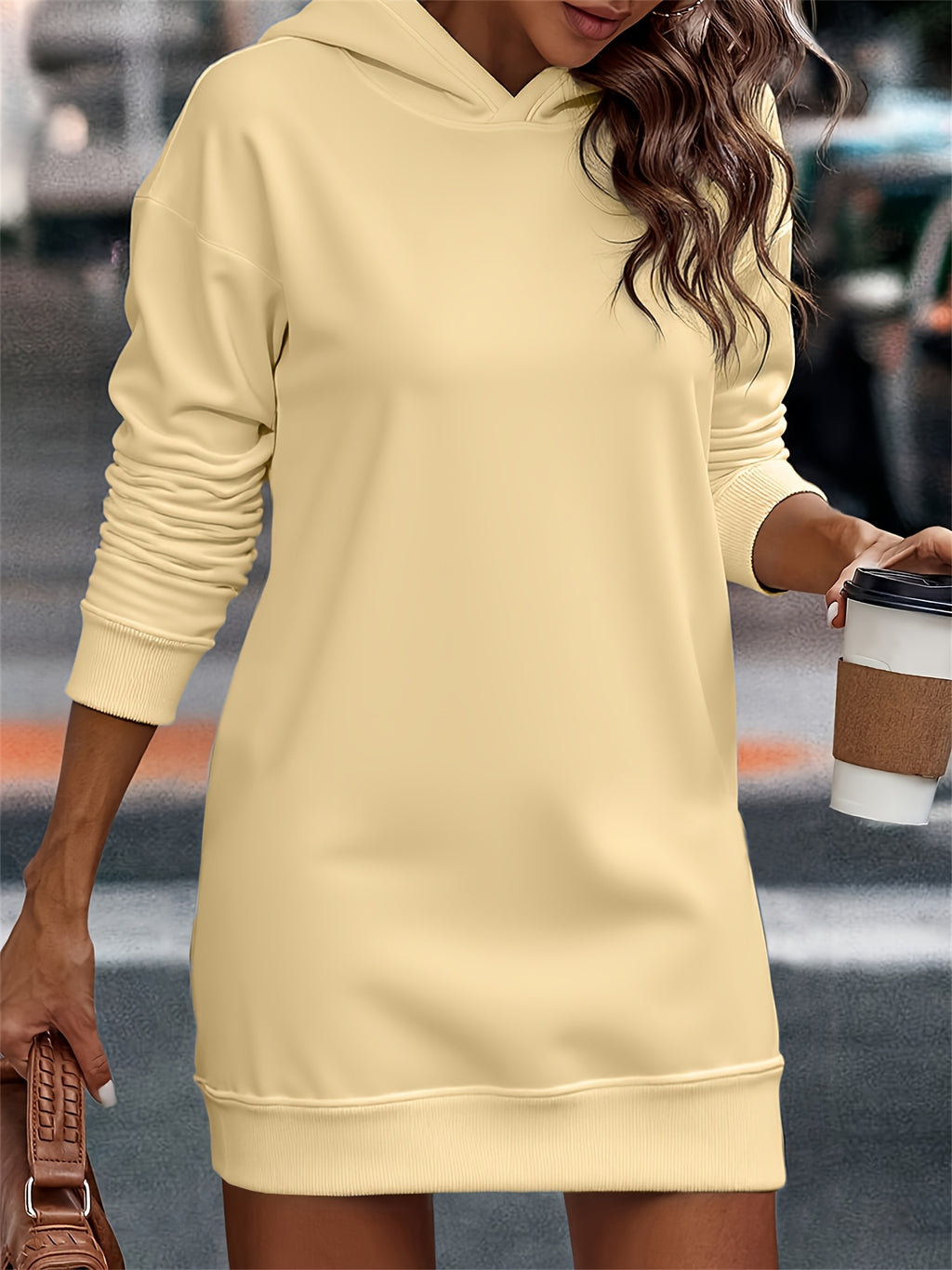 [Cozy Winter Swe Dress] Women's Thickened Hooded Swe Dress | Mint Green Winter Pantsuit, Loose Fit Longline Sweater Dress for Cold Weather - Machine Washable, Everyday & Formal Outfits, Winter Dresses, Formal Attire, Autumn O