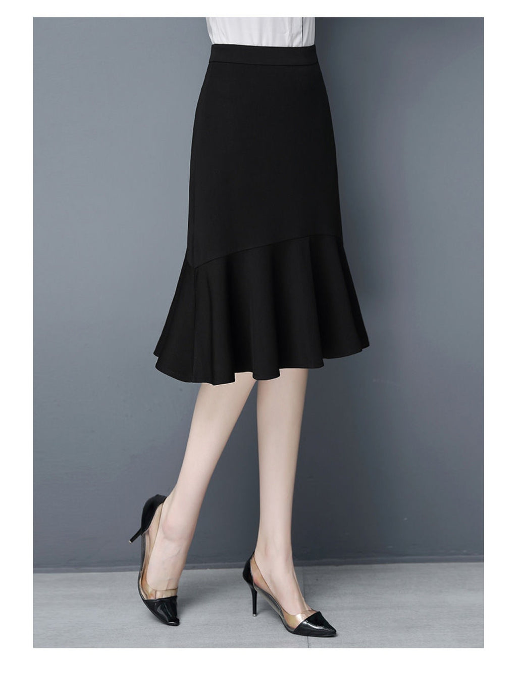 Women's Dresses A-line Cut Ruffle Fishtail Wrap Skirt Office Pencil Skirt High Waist Below Knee Casual Elegant Halter Skirt