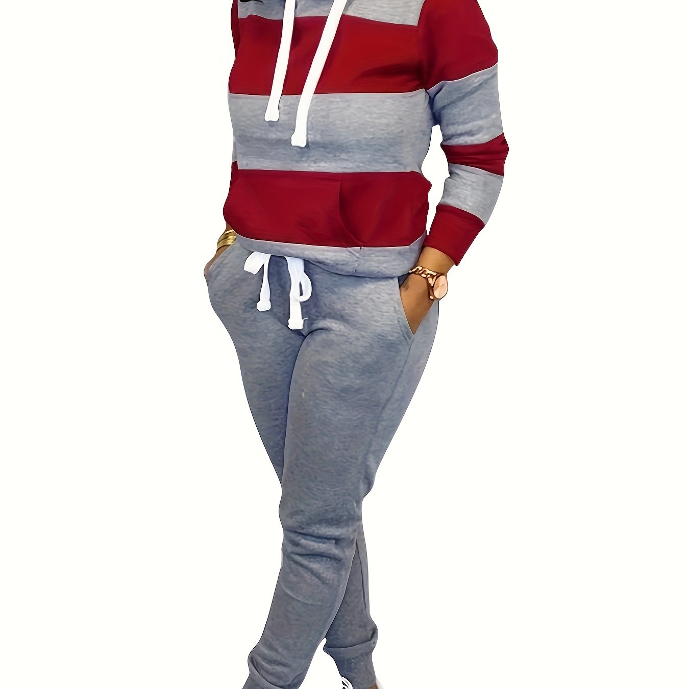 Two Piece Outfits for Women Casual Jogging Suit Set Long Sleeve Sweatshirt And Sweatpants Athletic Loungewear Set Sweatpants for Women Winter for Women Women Pink Jogging Set