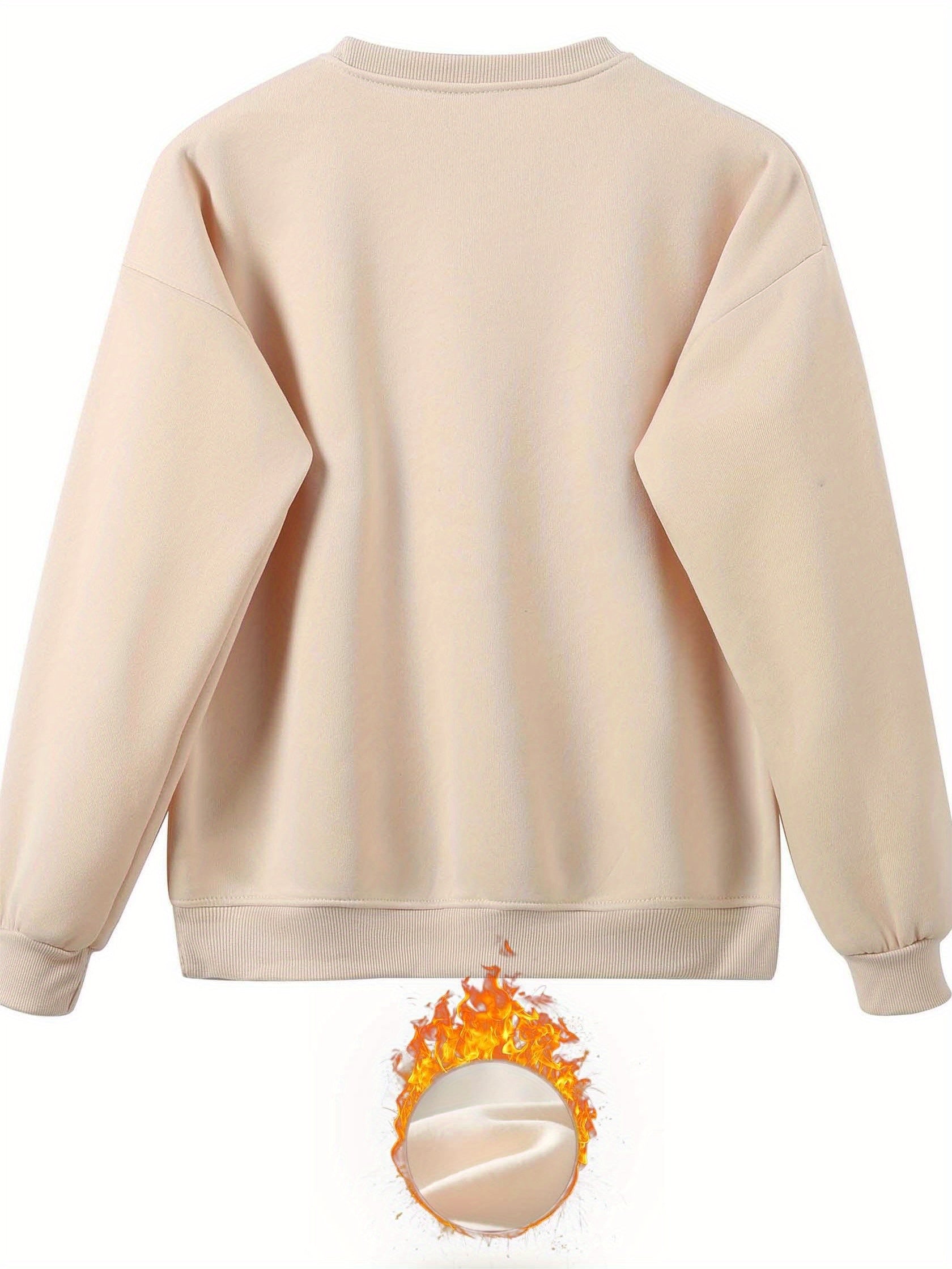 Two Piece Set, Letter Print Crew Neck Sweatshirt & Pants Outfits for Women, Winter & Fall Clothing