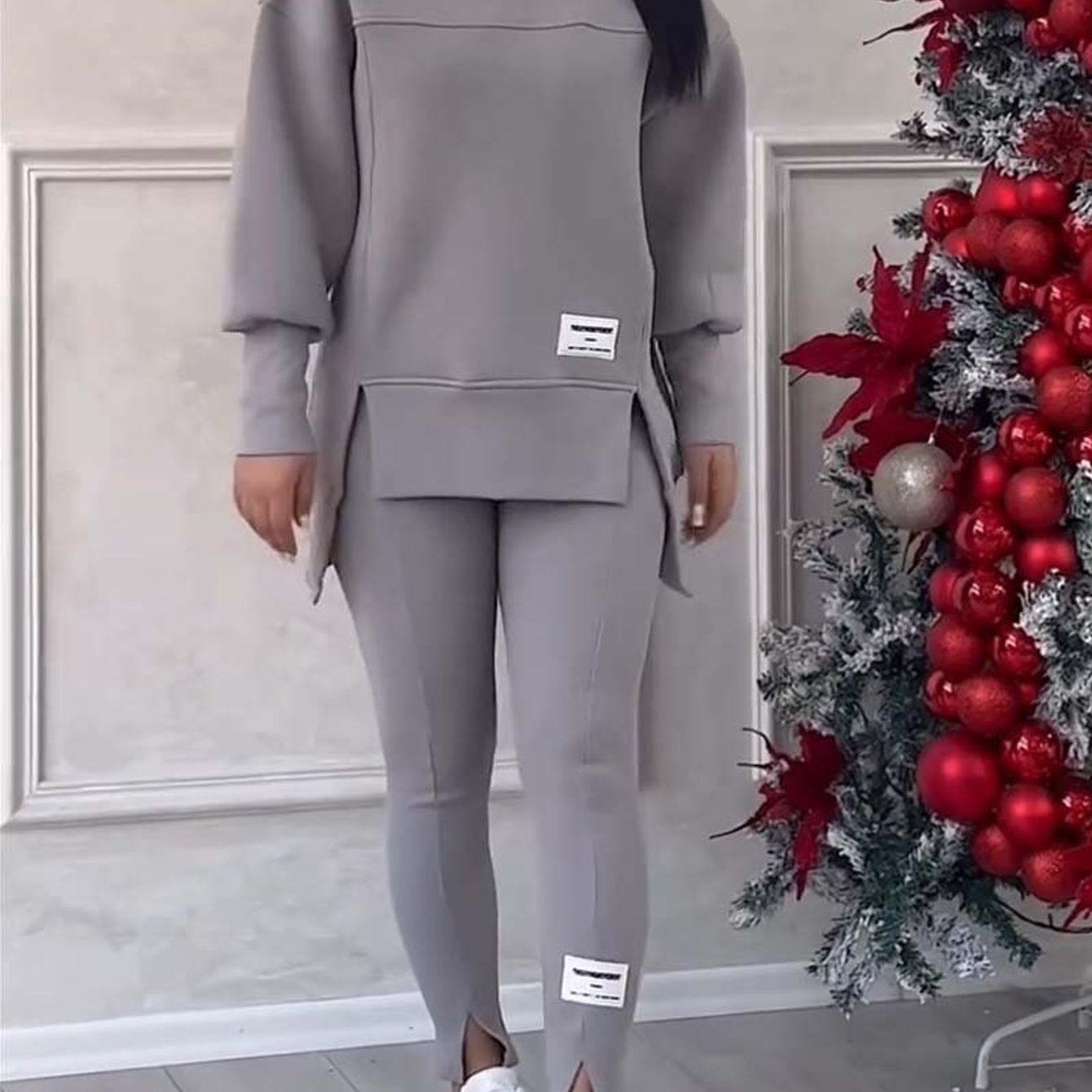Comfortable Plus Size Women'S Casual Long Sleeve Color Block Athletic Top and Pants Set, Plus Size Workout Clothes for Women, Gym Outfits for Women Set Plus Size, Gym Clothes Women, Womens Plus Size Workout Clothes, Gym Outfi