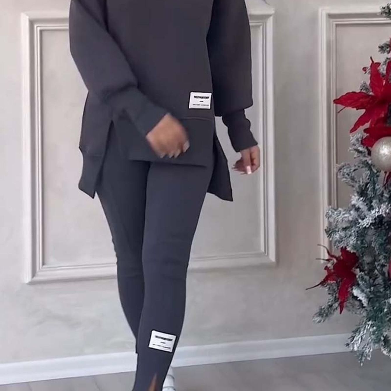 Comfortable Plus Size Women'S Casual Long Sleeve Color Block Athletic Top and Pants Set, Plus Size Workout Clothes for Women, Gym Outfits for Women Set Plus Size, Gym Clothes Women, Womens Plus Size Workout Clothes, Gym Outfi