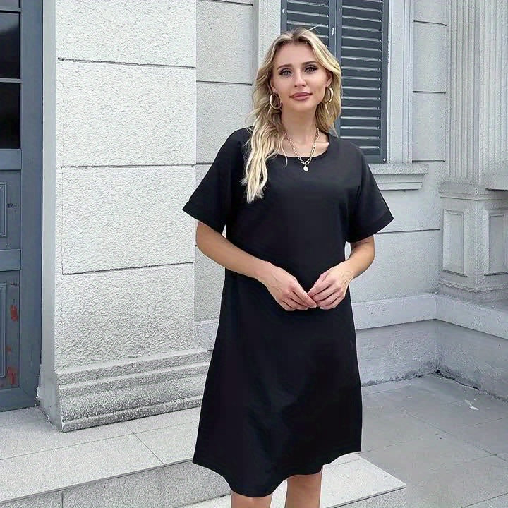 Women'S "God Bless I Love Jesus" Printed Pajama Dress - Soft Christian Nightgown with Short Sleeves & Round Neck, Loose-Fitting All-Season Homewear for Wives & Mothers, Breathable Faith-Based Sleepwear with Inspirational Mess