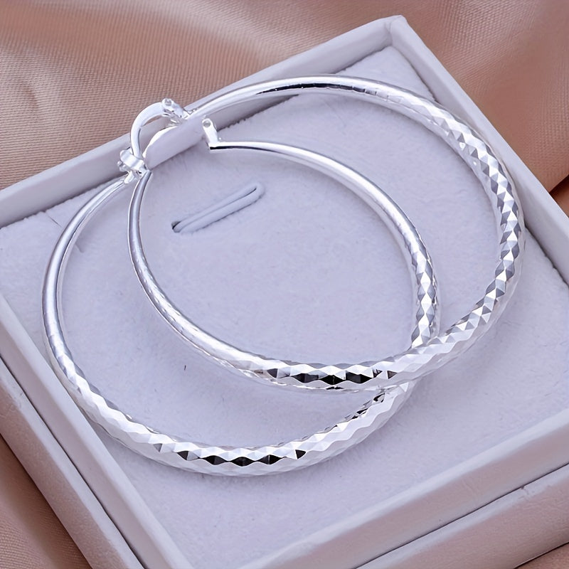 1 Pair Textured Stud Earrings, Hoop Earrings for Women, Quality Jewelry