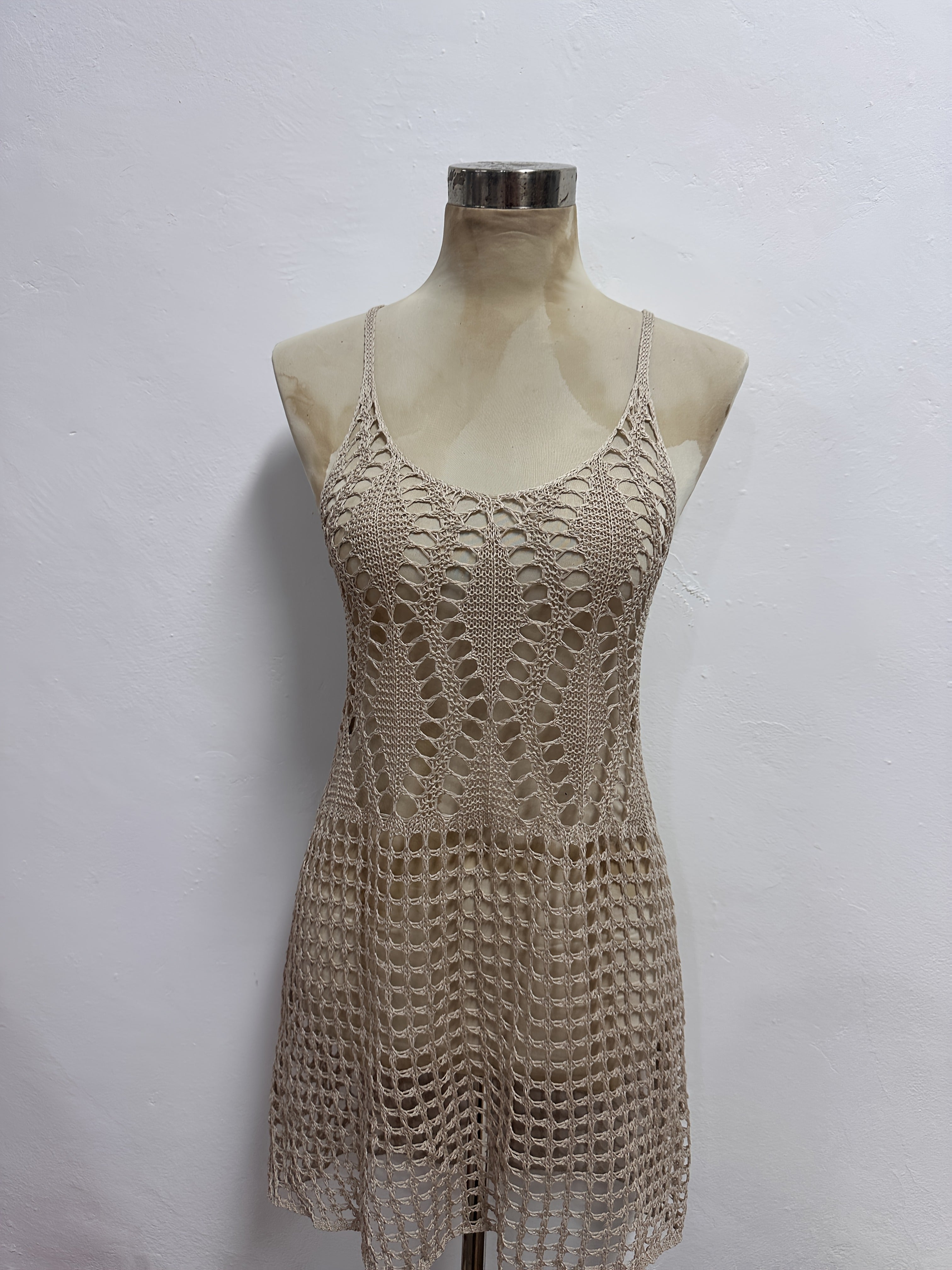 Ladies' Crochet Sleeveless Cover-Up Hollow Flared Beach Swimwear, Elegant Party Dresses for Women, Casual and Stylish Clothing, Summer Promotion Hot Apparel  Sexy Outfits