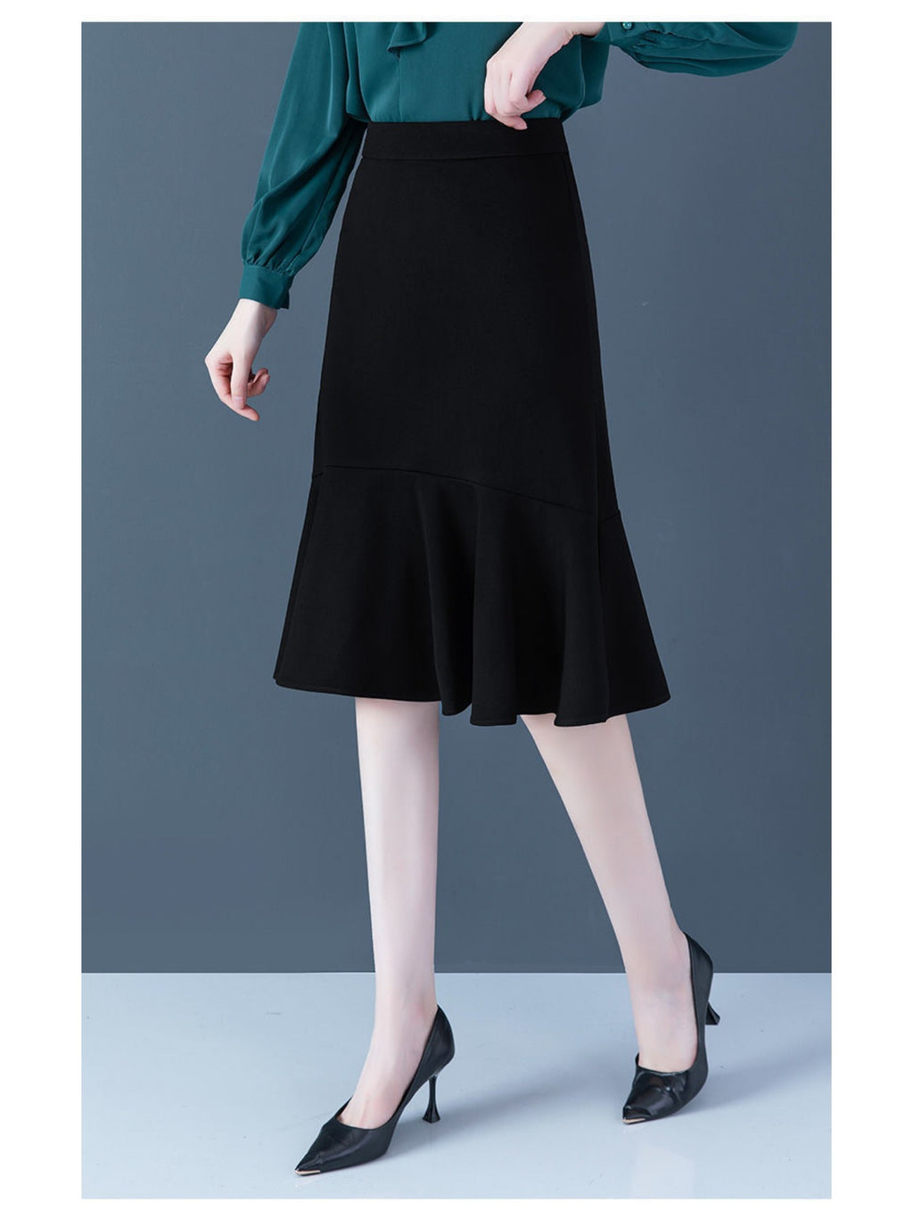 Women's Dresses A-line Cut Ruffle Fishtail Wrap Skirt Office Pencil Skirt High Waist Below Knee Casual Elegant Halter Skirt