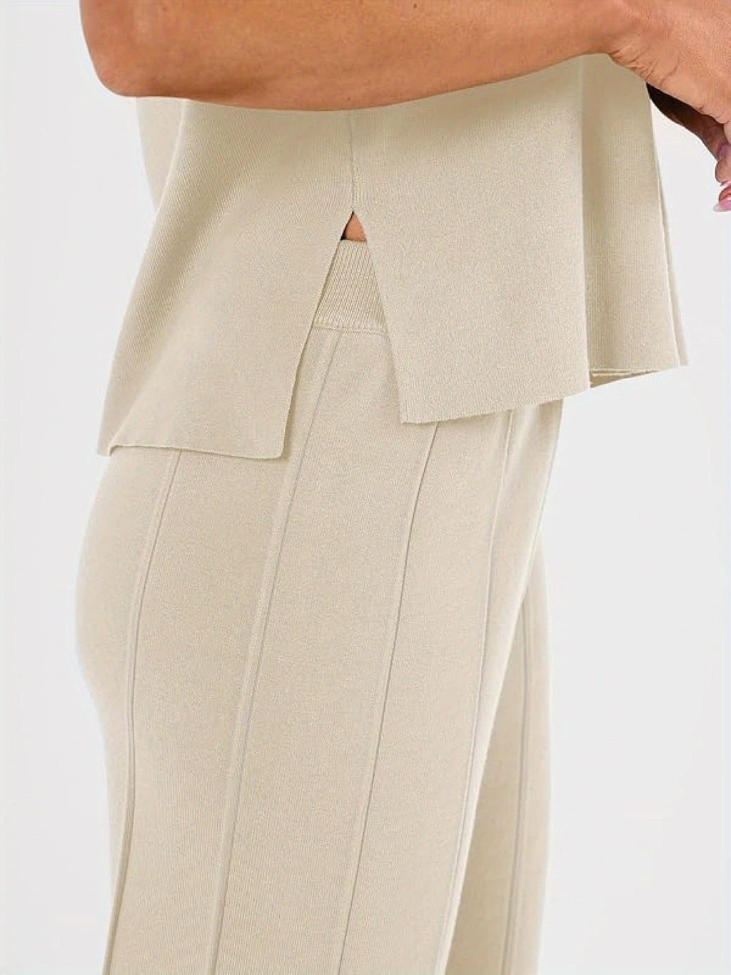 2pcs Outfits for Women Lounge Matching Set Two Piece Knit Tracksuit Sweatsuits Top& Pants