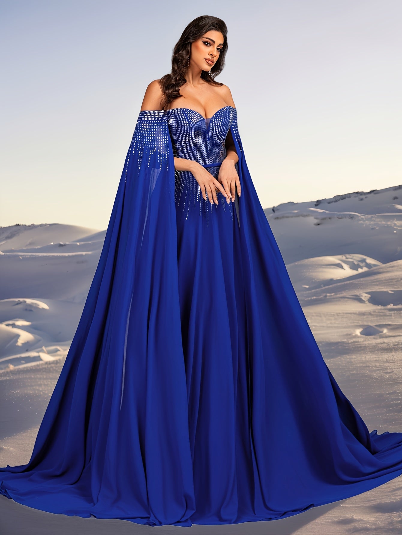 A Sequined Embroidered Evening Gown for Women, Elegant Party Attire, Long Evening Dress for Ladies, New Style for 2025, Fashionable Women'S Clothing, Festive Outfits for Women, Boutique Women'S Apparel.