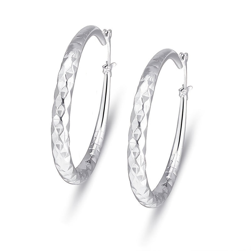 1 Pair Textured Stud Earrings, Hoop Earrings for Women, Quality Jewelry