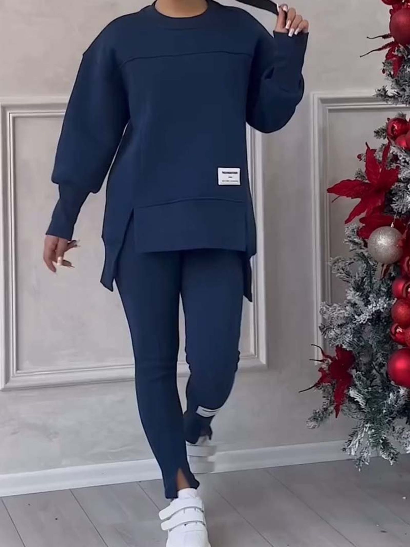 Comfortable Plus Size Women'S Casual Long Sleeve Color Block Athletic Top and Pants Set, Plus Size Workout Clothes for Women, Gym Outfits for Women Set Plus Size, Gym Clothes Women, Womens Plus Size Workout Clothes, Gym Outfi