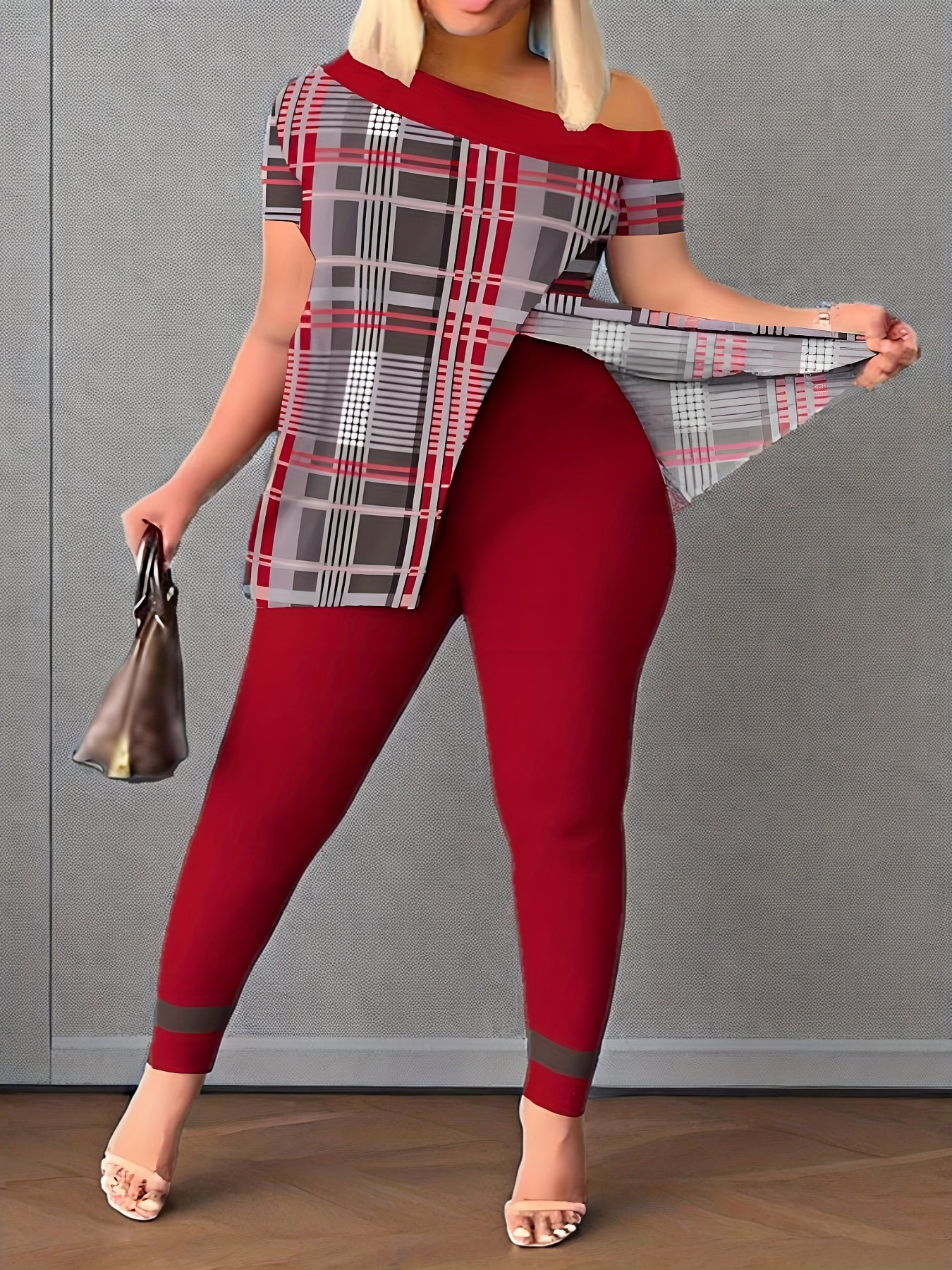 2pcs Outfits for Women Casual 2pcs Outfits Off Shoulder Sets Pants Suit for Women Suitable for Spring And Summer, Pant Suits for Women, Womens Trouser Suits, Pant Suits for Women, White Pants for Women Elegant Classy, Trendy