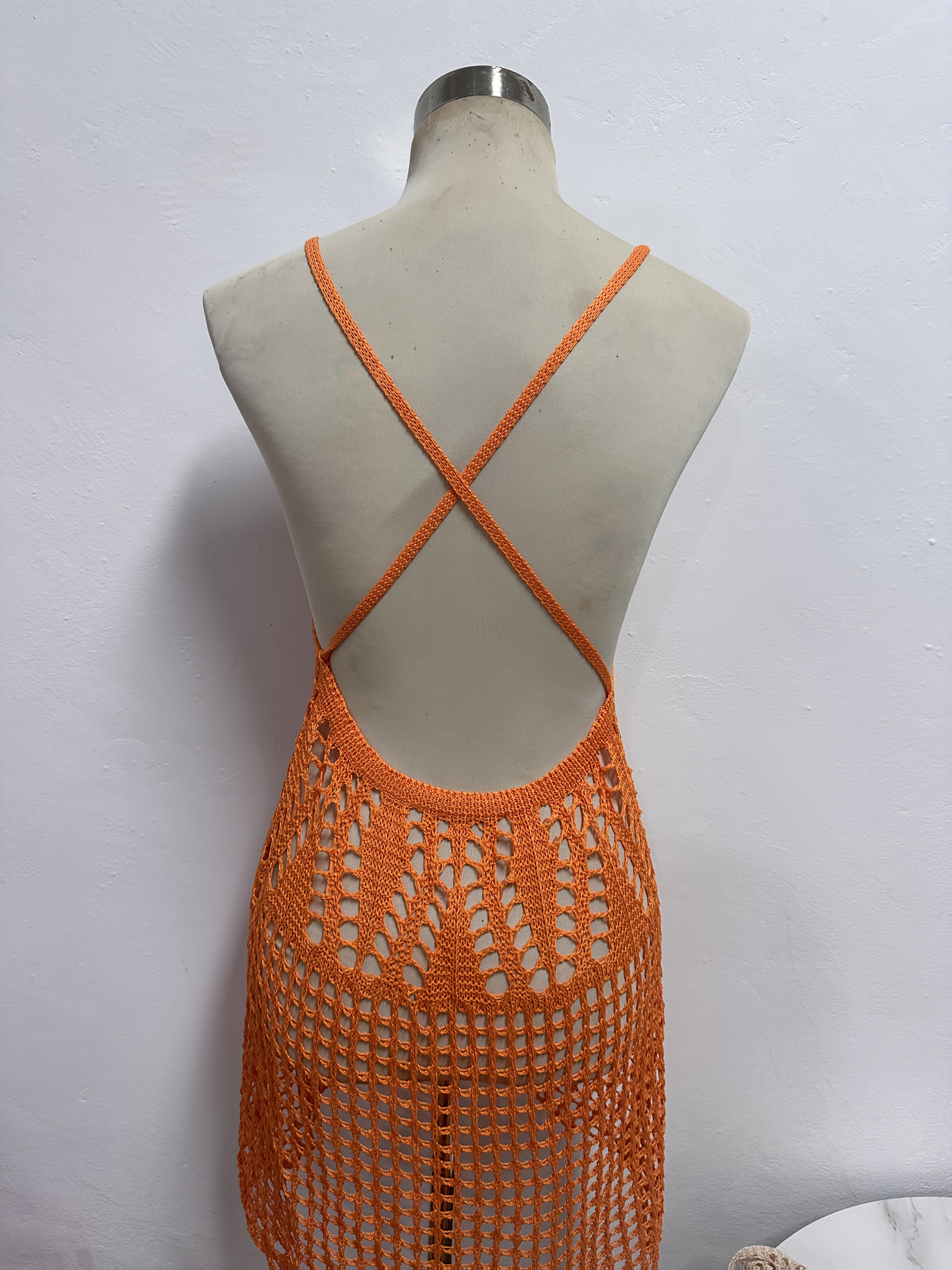 Ladies' Crochet Sleeveless Cover-Up Hollow Flared Beach Swimwear, Elegant Party Dresses for Women, Casual and Stylish Clothing, Summer Promotion Hot Apparel  Sexy Outfits