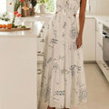 In Summer, The New Suspenders Are Printed with Strapless Straps And Long Women'S Dresses.