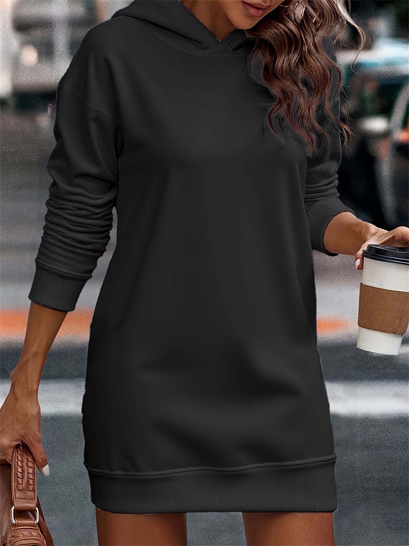 [Cozy Winter Swe Dress] Women's Thickened Hooded Swe Dress | Mint Green Winter Pantsuit, Loose Fit Longline Sweater Dress for Cold Weather - Machine Washable, Everyday & Formal Outfits, Winter Dresses, Formal Attire, Autumn O