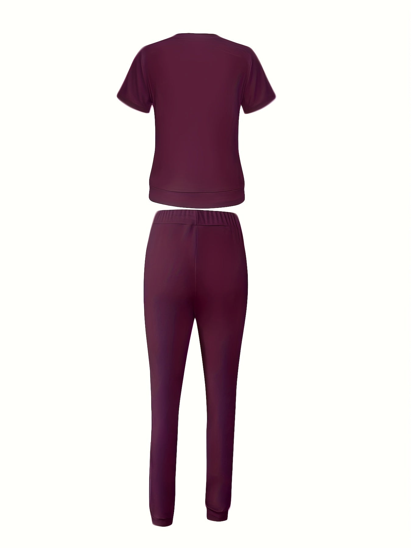 Casual Letter Print Two-piece Set, Short Sleeve T-shirt & Side Striped Pants Outfits - Women's Clothing -  Stylish & Comfortable - For Casual Wear - Perfect Gift for Fashionable Women