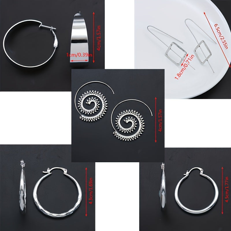 1 Pair Textured Stud Earrings, Hoop Earrings for Women, Quality Jewelry