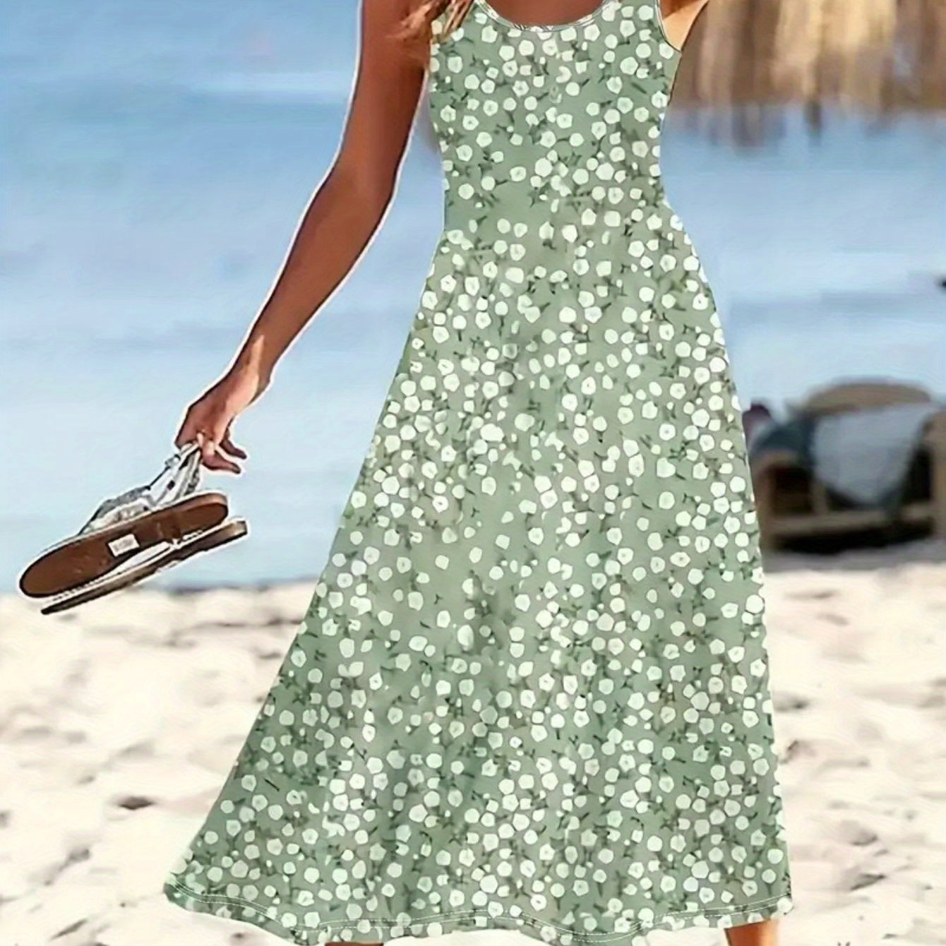 SINHOON Summer Dresses For Women 2025 Sleeveless Boho Maxi Sundress Loose Casual Flowy Beach Dress Midi Dress