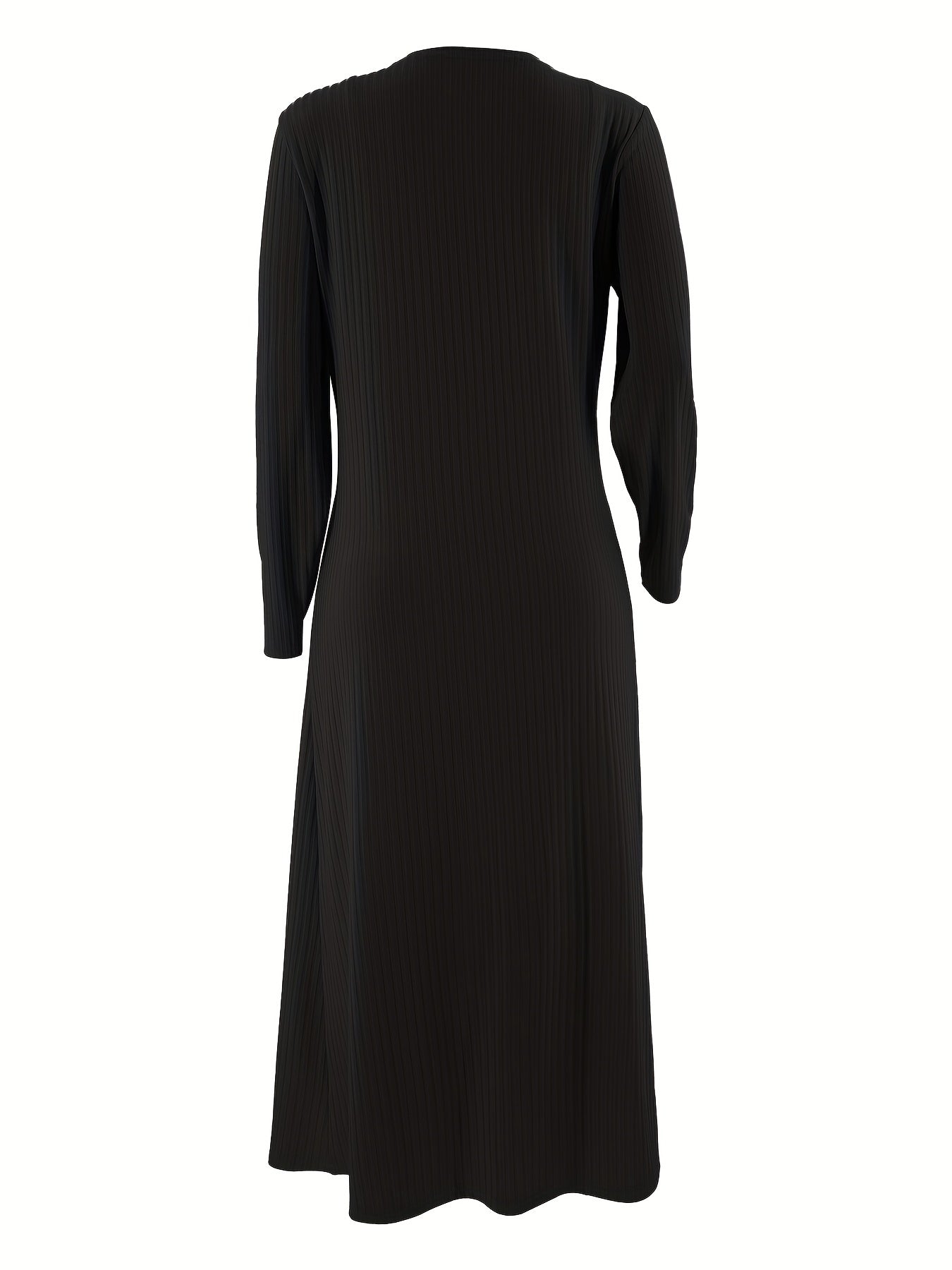 Two-piece Long Sleeve Casual Solid Ribbed Set: Cardigan & Bodycon Cami Dress Outfits for Women