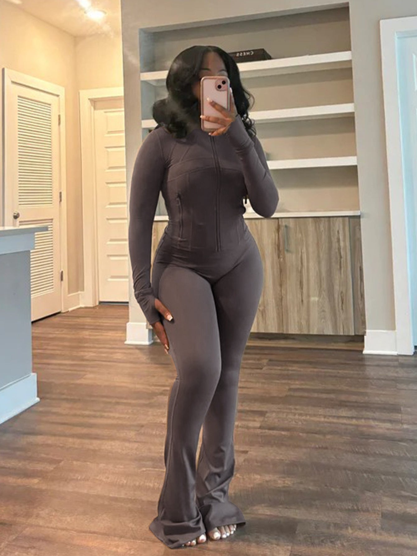 Spring and summer new s leisure Women's clothing sexy tight long-sleeved bell two-piece set, Cute Outfits For Women, Trendy Clothes For Women