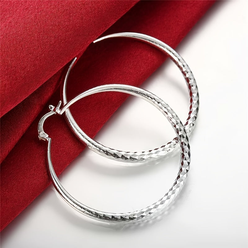 1 Pair Textured Stud Earrings, Hoop Earrings for Women, Quality Jewelry