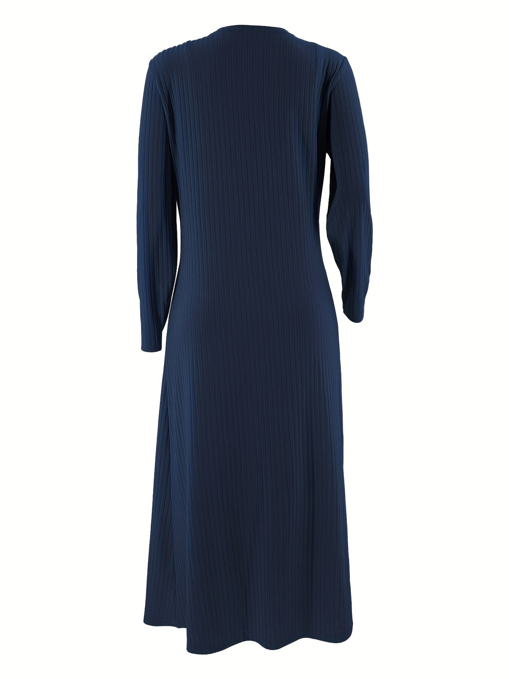 Two-piece Long Sleeve Casual Solid Ribbed Set: Cardigan & Bodycon Cami Dress Outfits for Women