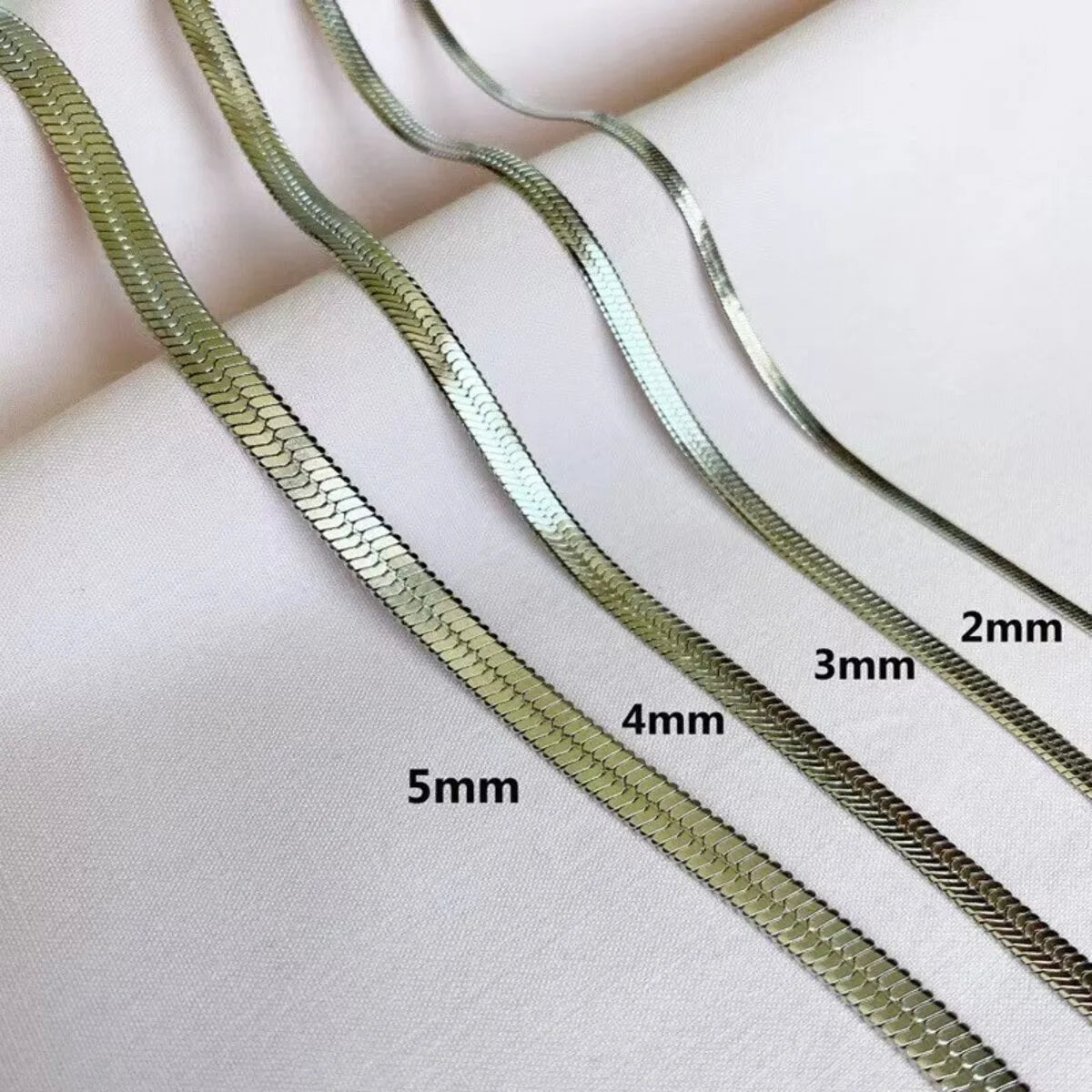 1pc Unisex Snake Chain Choker Necklace Stainless Steel 2/3/4/5mm Gold Color Chain Necklace For Women Jewelry
