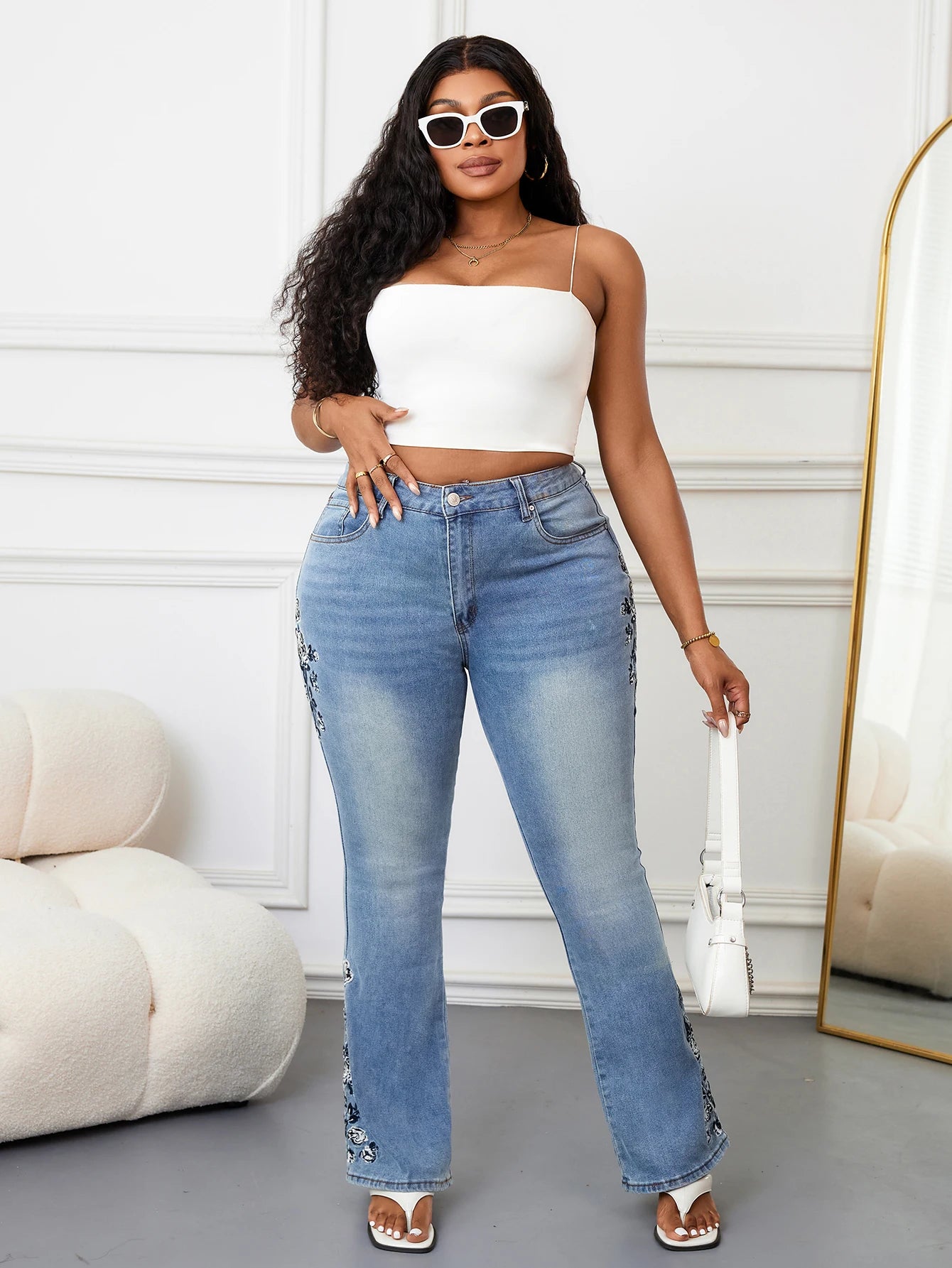 Plus Size Curvy Fit Vintage High Waist Jeans for Women Shaping Slim Denim Pants Retro Stretch Bodycon Trousers Casual Look