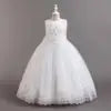 2024 New Elegant Girl Wedding Dress Embroidered Mesh Princess Dress 4-12 Year Old Girl Graduation Party Prom Evening Dress