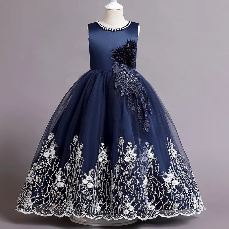 New Princess Summer Lace Bridesmaid Party Dress Flower Costume Kids Dresses for Girls Wedding Dress Vestido