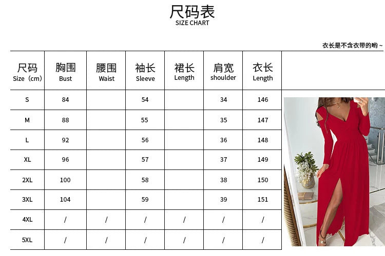 2025 Y2K Women's Elegance Autumn Winter Dress Long Sleeve Sexy V-Neck Solid Color Hem Split Fork New Party Dresses Plain Dyed