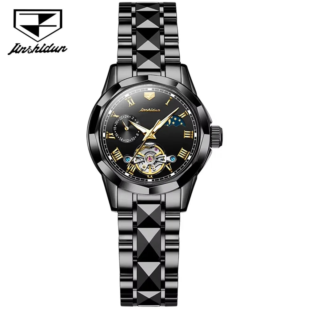 Jsdun 8937 High Quality Waterproof Automatic Mechanical Reloj Tungsten Steel Top Luxury Brand Elegant Women Watches Ladies Watch