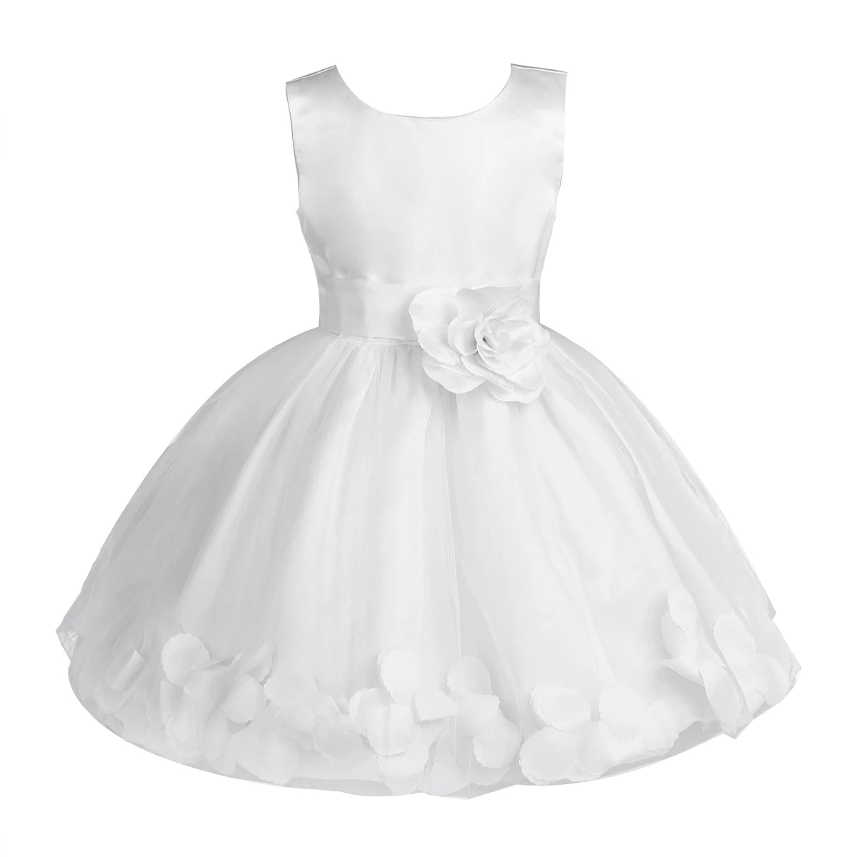 Baby Kids Girls Bowknot Flower Girl Dress Princess Birthday Party Tutu Dress Petals Wedding Pageant Bridesmaid Dresses Ball Gown