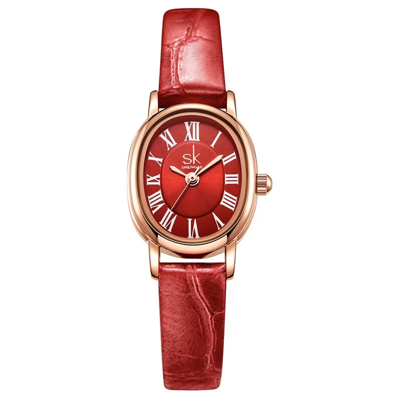 SHENGKE Wholesale Ladies Watch Black Watch's Straps Leather Waterproof Quartz Watches Women Wrist Luxury Reloj Mujer