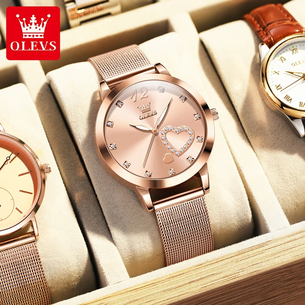 Olevs 5189 Brand Hot Sale Ladies Watch Set Luxury Watch Steel Band Strap Quartz Waterproof Ladies Watch Simple Fashion