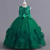Girls Dress 2022 New Flower Lace Long Princess Dress 4-14 Birthday Communion Party Wedding Dress