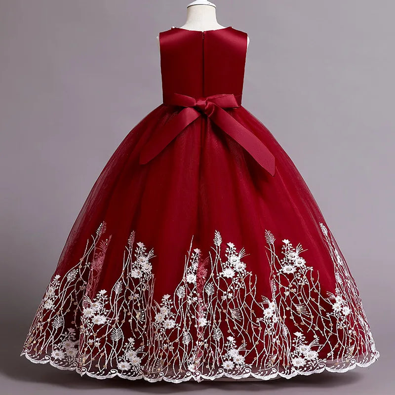 New Princess Summer Lace Bridesmaid Party Dress Flower Costume Kids Dresses for Girls Wedding Dress Vestido