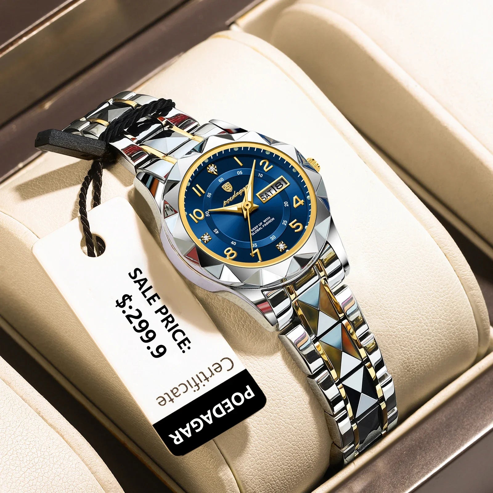 POEDAGAR 782 Rose Gold Steel Quartz Watches for Women Luxury Jewelry Design Waterproof Luminous Ladies Watch