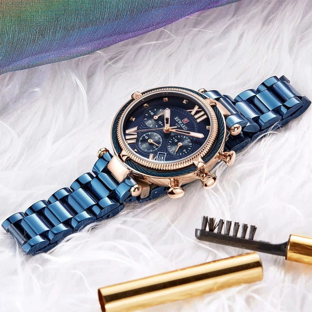 REWARD 63084 RD63084L Waterproof Stainless Steel Strap Women Luxury Quartz Watches Luminous Clock Ladies Watch for Party Gifts