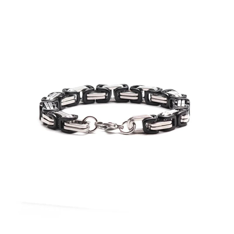 4MM 5MM 6MM 8MM Stainless Steel Byzantine Chains Necklaces Bracelets Set For Men Women Chain Jewelry Gifts Statement USENSET