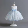 New Cute Butterfly Flower Girls Birthday Wedding Dress Baby Kids Beauty Dress With Bow