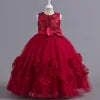 Girls Dress 2022 New Flower Lace Long Princess Dress 4-14 Birthday Communion Party Wedding Dress