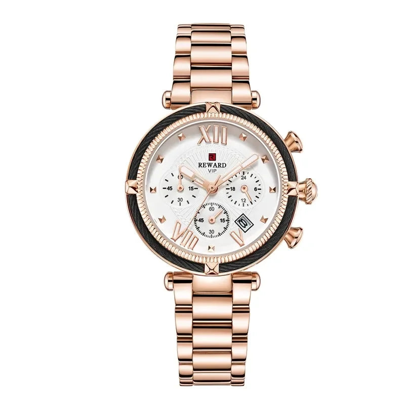 REWARD 63084 RD63084L Waterproof Stainless Steel Strap Women Luxury Quartz Watches Luminous Clock Ladies Watch for Party Gifts