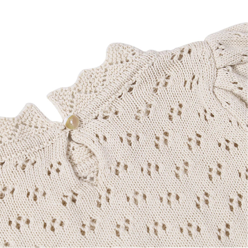 Autumn Winter Baby Girls Lovely Princess Dress Children's Hollow-out Long-Sleeved Dress Knitted Woolen Dress