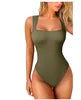 2025 Wholesale Women's Bodysuit Jumpsuit European American Fashionable Design Oversized Square Tight Skinny Fit Solid for Summer