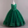 2024 New Elegant Girl Wedding Dress Embroidered Mesh Princess Dress 4-12 Year Old Girl Graduation Party Prom Evening Dress
