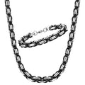4MM 5MM 6MM 8MM Stainless Steel Byzantine Chains Necklaces Bracelets Set For Men Women Chain Jewelry Gifts Statement USENSET