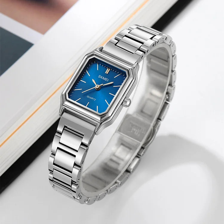 Skmei 2237 Ladies Watch Stainless Steel Strap Wristwatch Leisure Style Minimalist Fashion Japan Quartz Square Watches for Women
