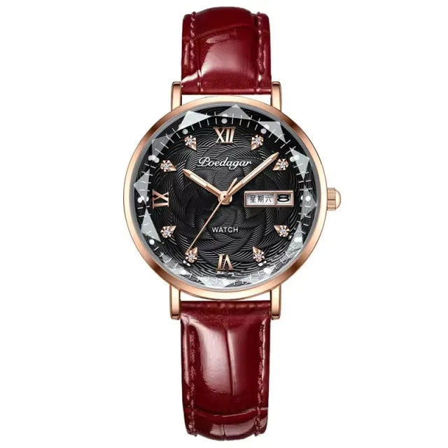 POEDAGAR 3011 Simple Rose Gold Waterproof Luminous Ladies Watch Women Fashion Luxury Stainless Steel Wristwatch Bracelet Watches