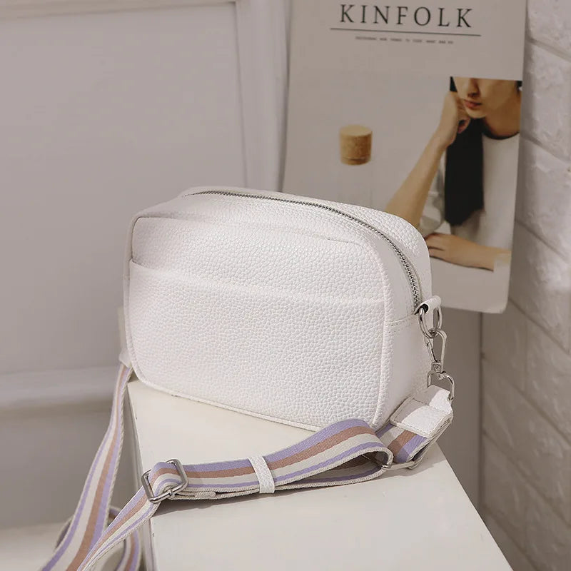 OEM Hot Selling Women's Bags Fashion Simple Shoulder Bag High Quality PU Leather Safety Zipper Outdoor Leisure Ladies Bags L1007