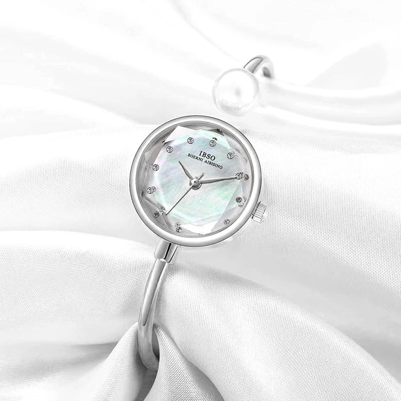 IBSO  9210 Adjustable Women Bracelets Ladies Watch Quartz Pearl Wristwatch Watch Women Luxury Elegant Ladies Accessory  Watch